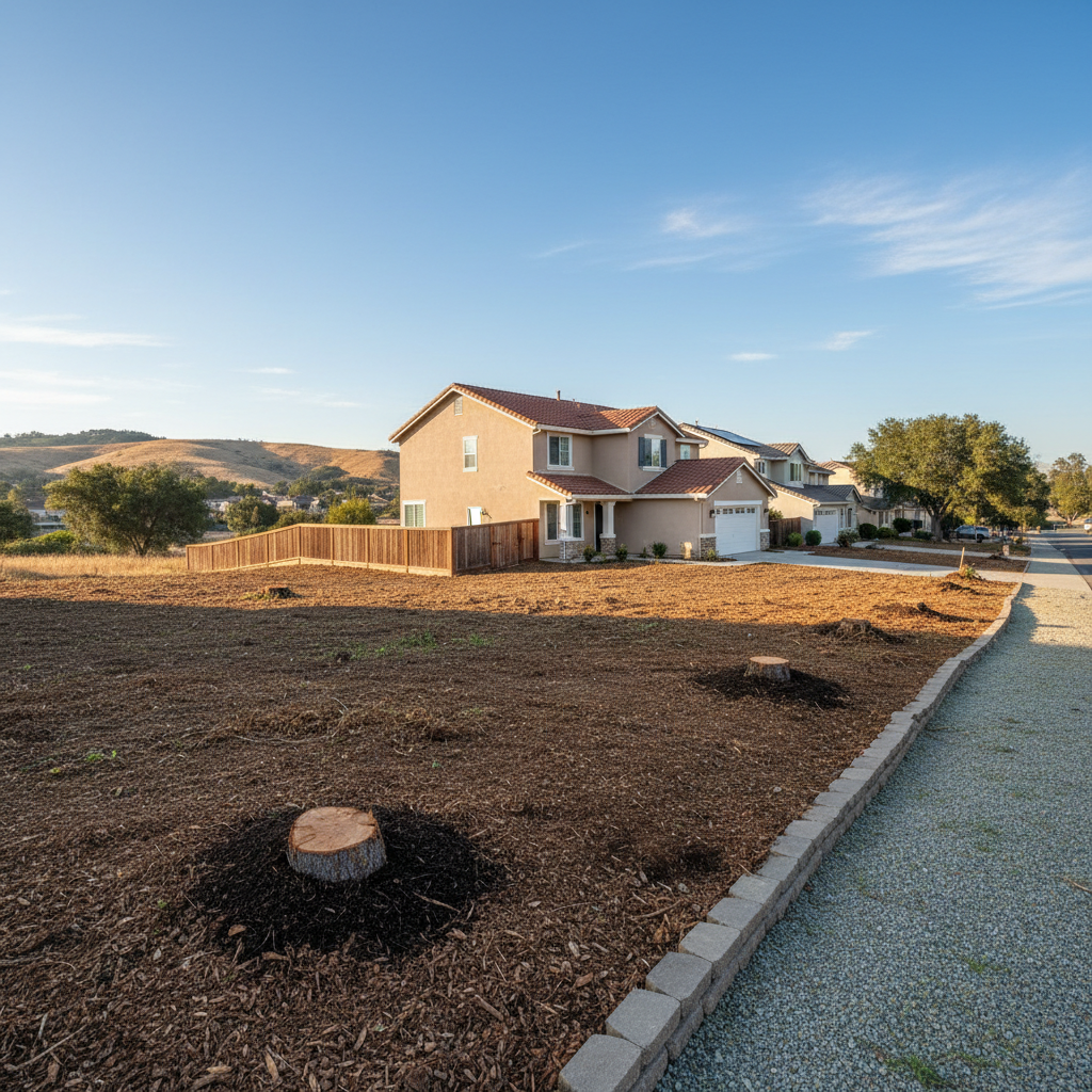 Completed lot clearing work at a residential property in Fremont, CA