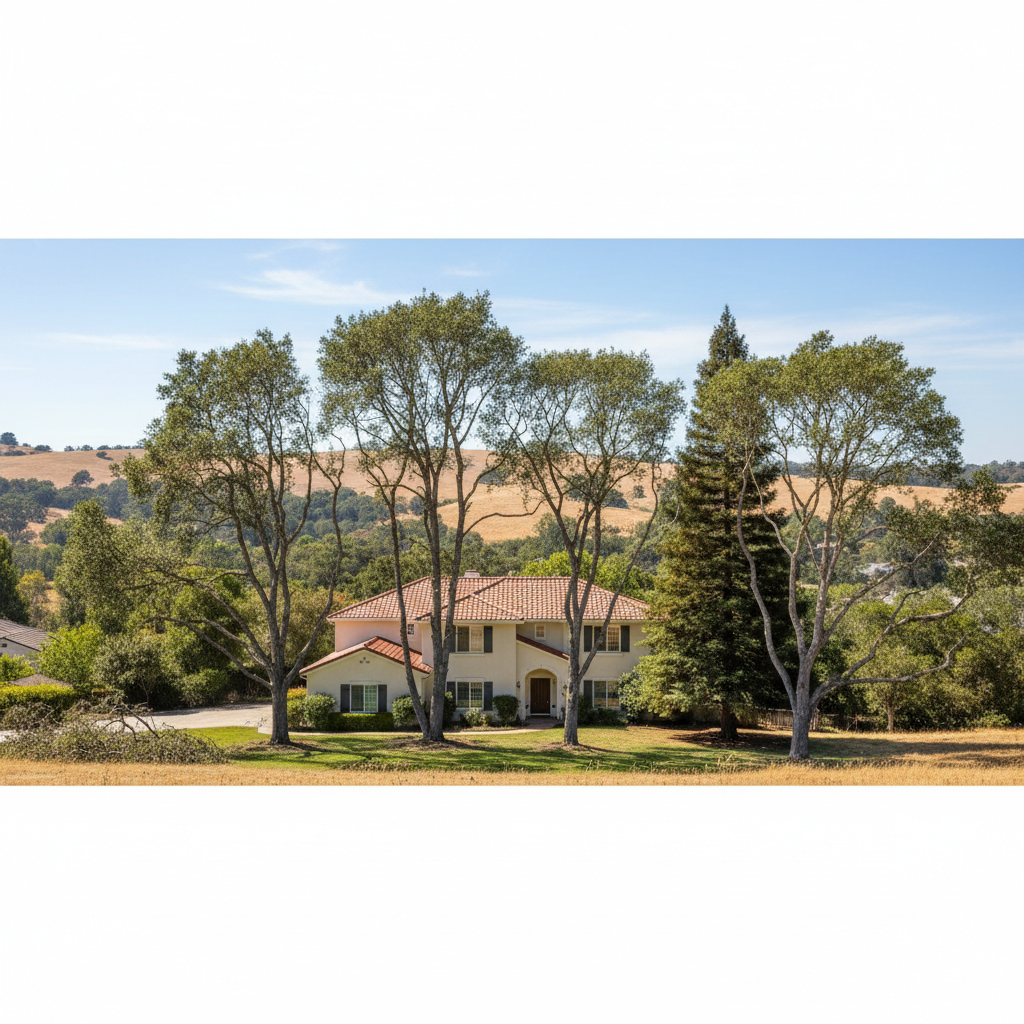 Completed tree pruning work at a residential property in Fremont, CA