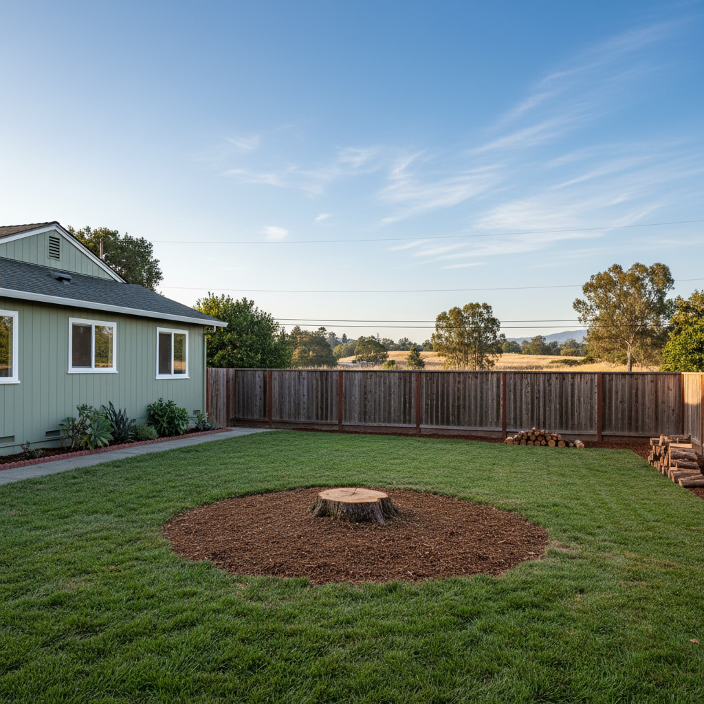 Completed tree removal work at a residential property in Oakland, CA