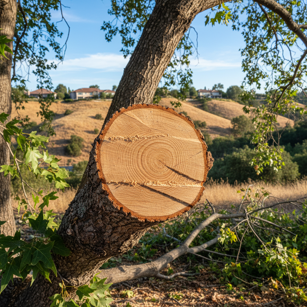 Completed tree trimming work at a residential property in Aliso Viejo, CA