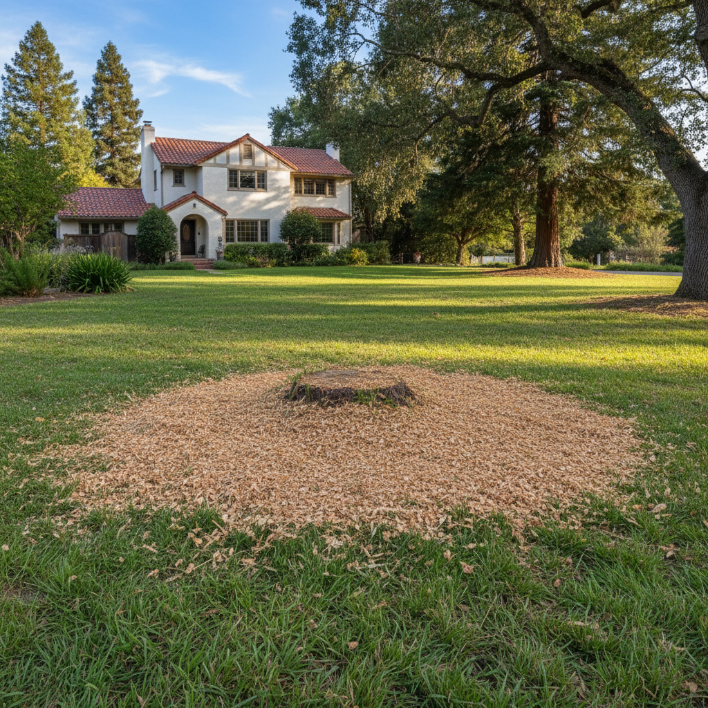 Completed stump grinding & removal work at a residential property in Menlo Park, CA