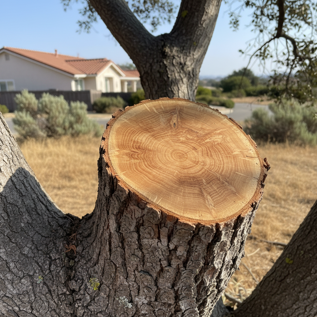 Completed tree pruning work at a residential property in Grover Beach, CA