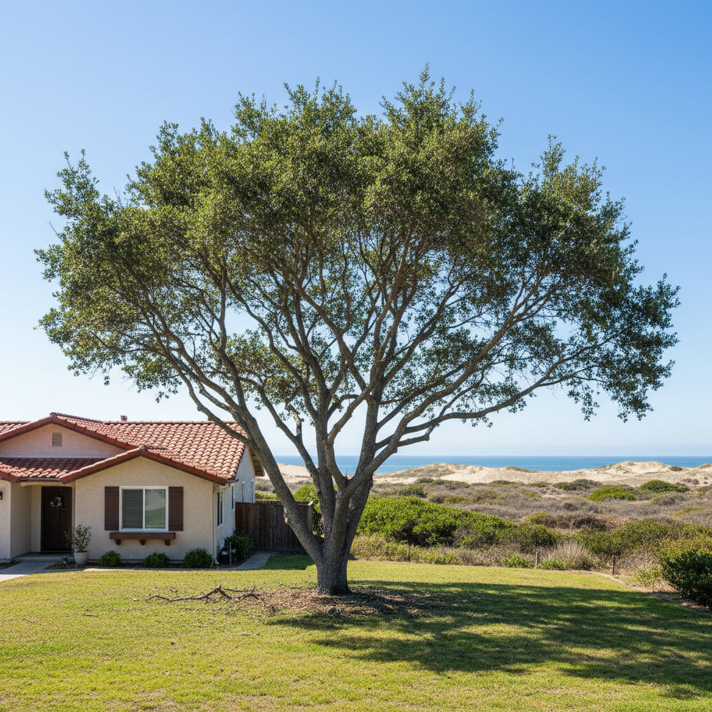 Completed tree trimming work at a residential property in Grover Beach, CA