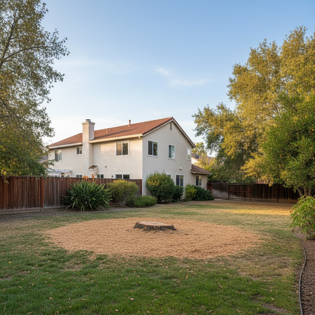 Completed stump grinding & removal work at a residential property in Milpitas, CA