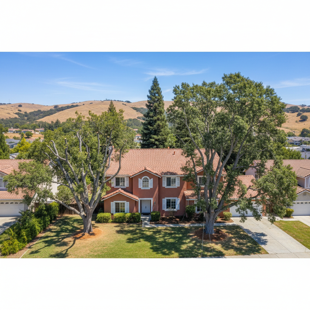 Completed tree health & care work at a residential property in Hayward, CA