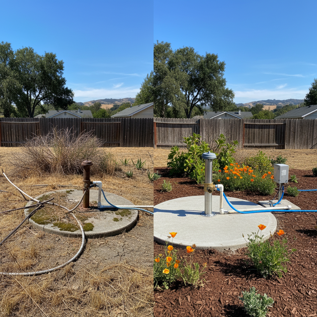 Completed well maintenance work at a residential property in Fair Oaks, CA