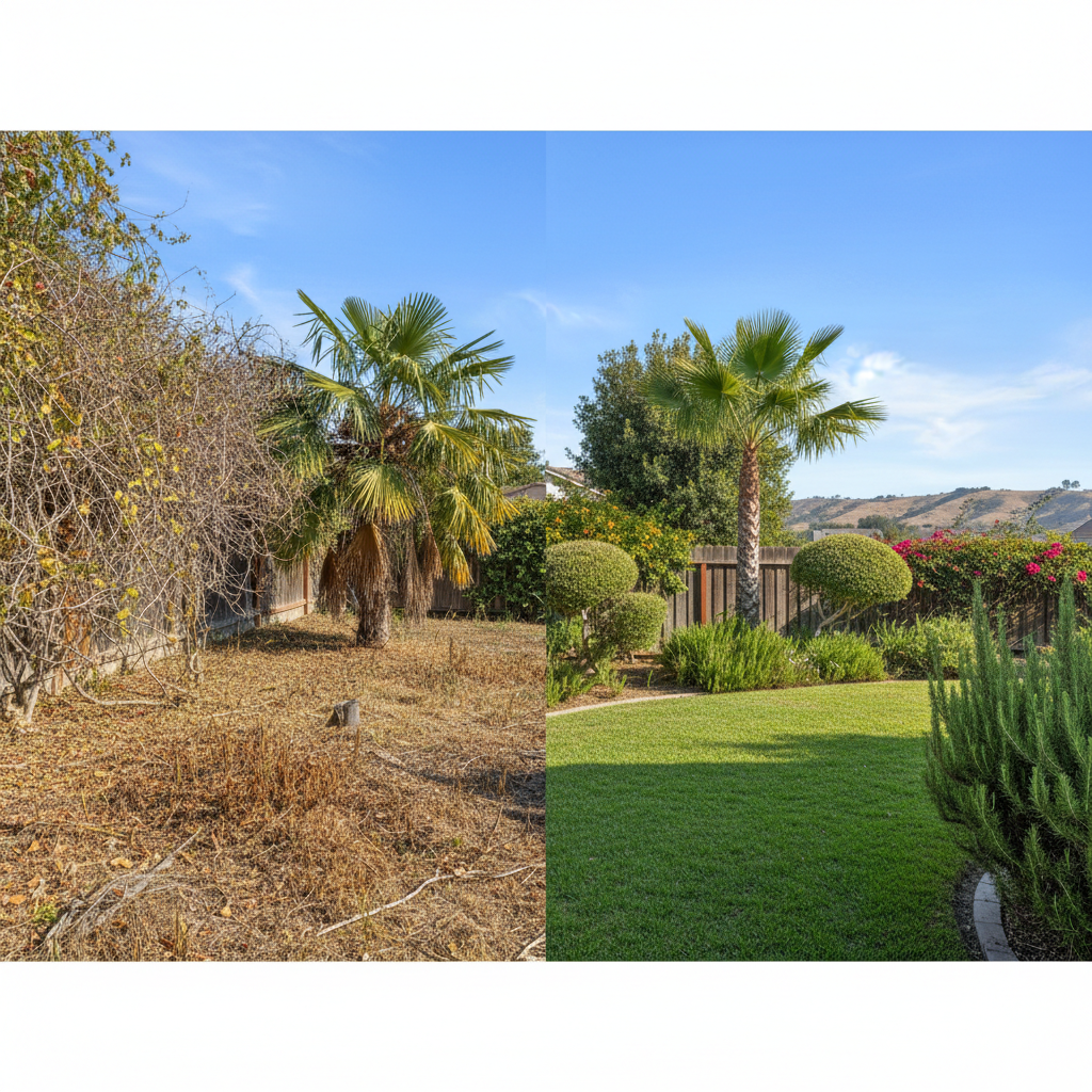 Completed shrub & bush trimming work at a residential property in Newport Beach, CA
