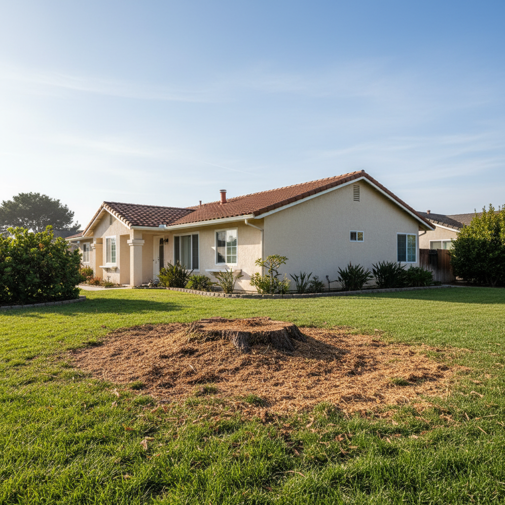 Completed stump grinding & removal work at a residential property in Grover Beach, CA