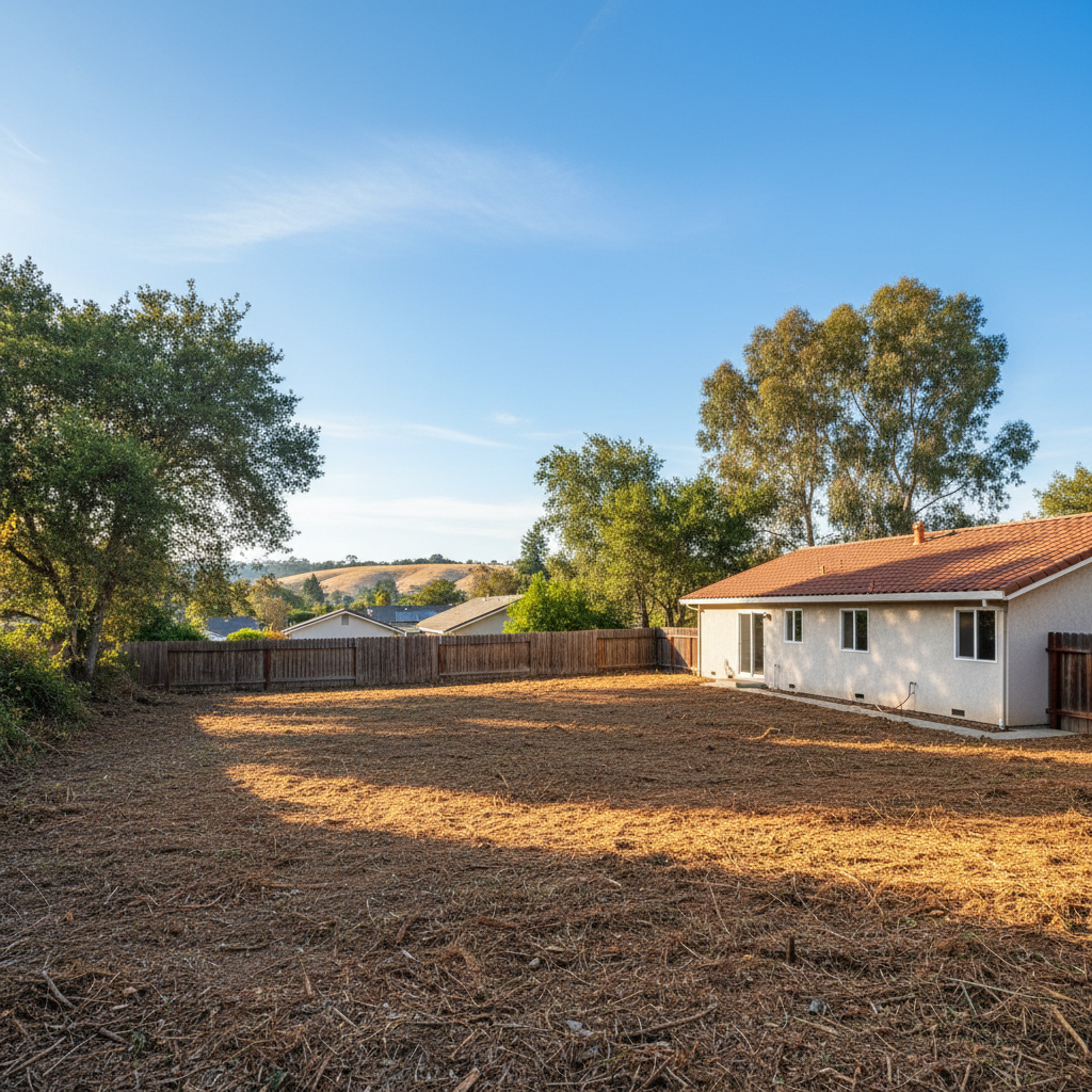 Completed land clearing work at a residential property in Oakland, CA