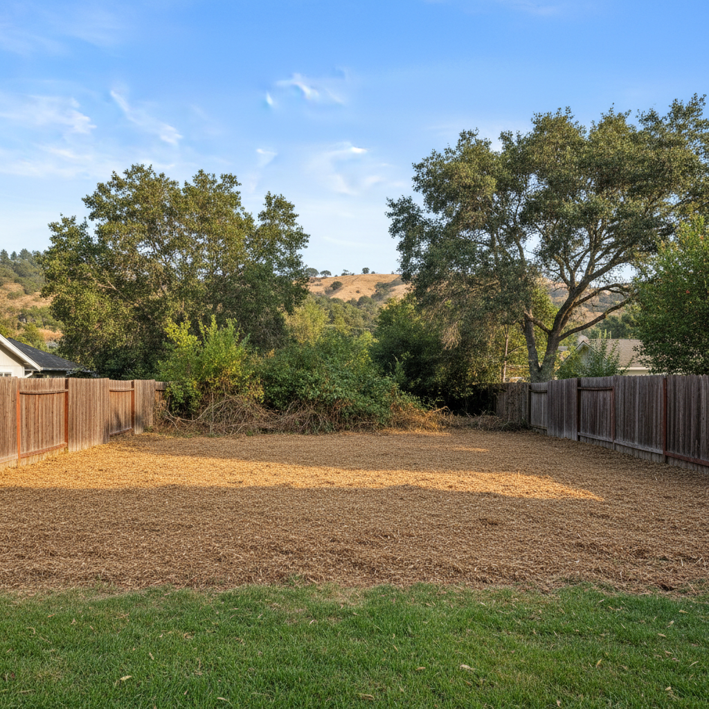 Completed lot clearing work at a residential property in Oakland, CA