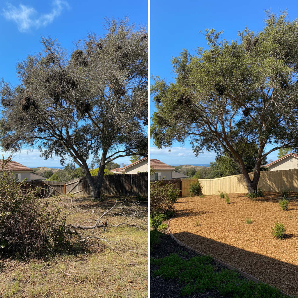 Completed tree health & care work at a residential property in Grover Beach, CA