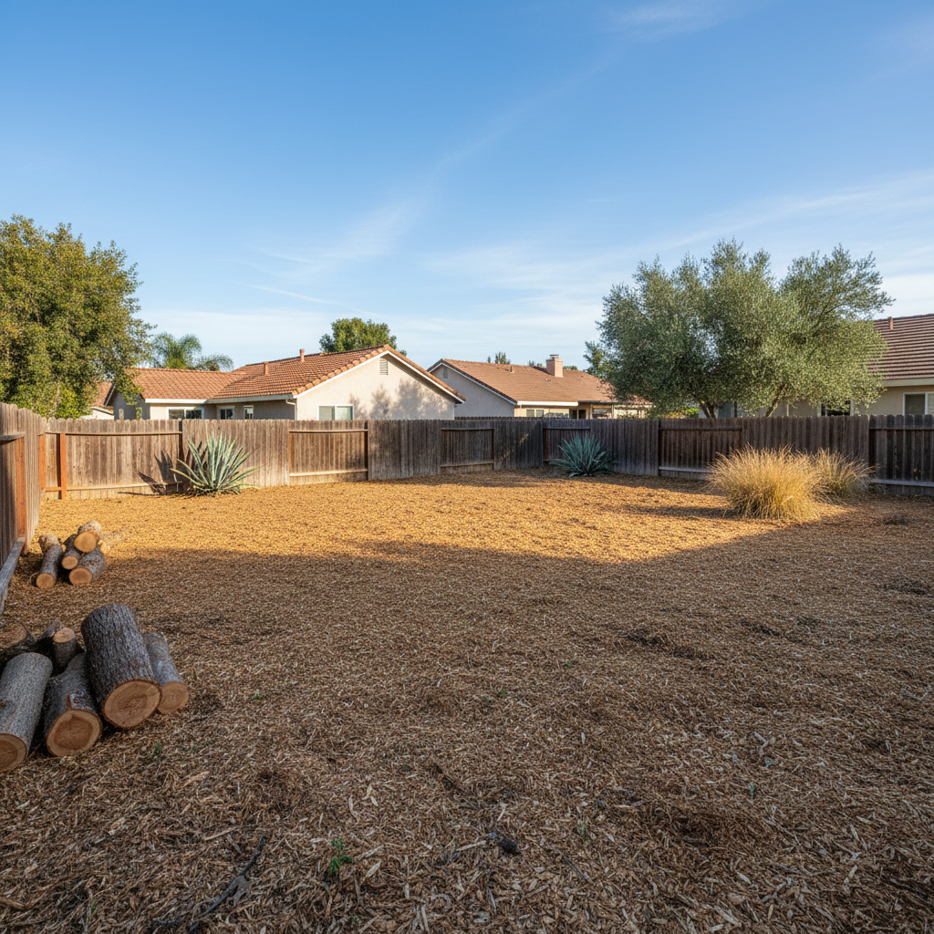 Completed lot clearing work at a residential property in Milpitas, CA