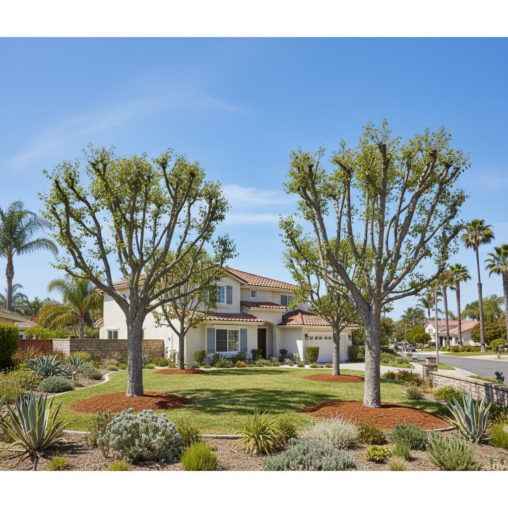 Completed tree health & care work at a residential property in Newport Beach, CA