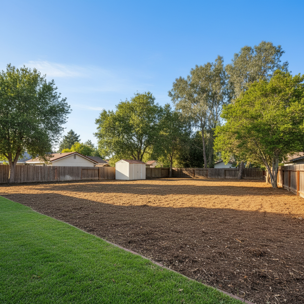 Completed lot clearing work at a residential property in San Leandro, CA