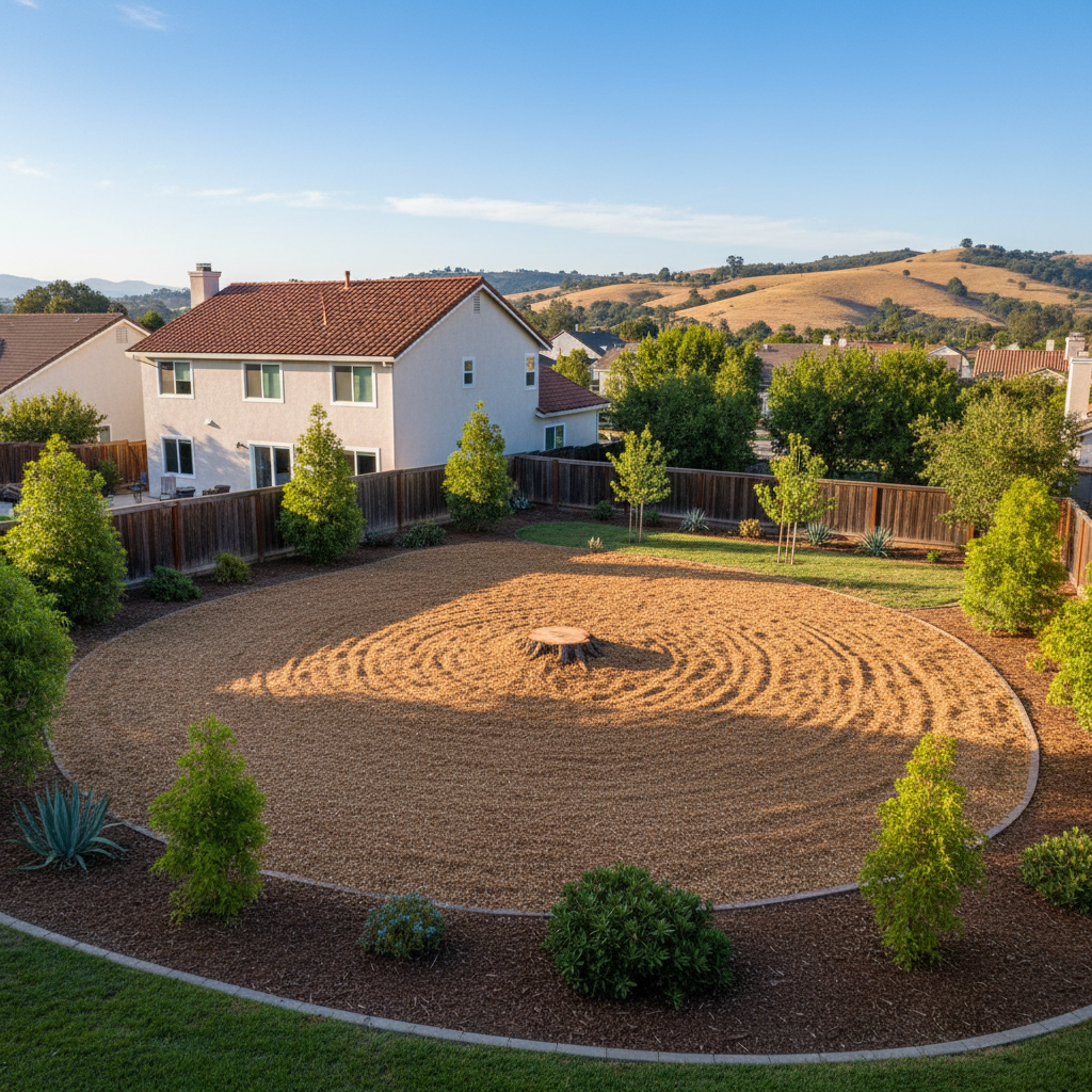 Completed tree removal work at a residential property in San Leandro, CA