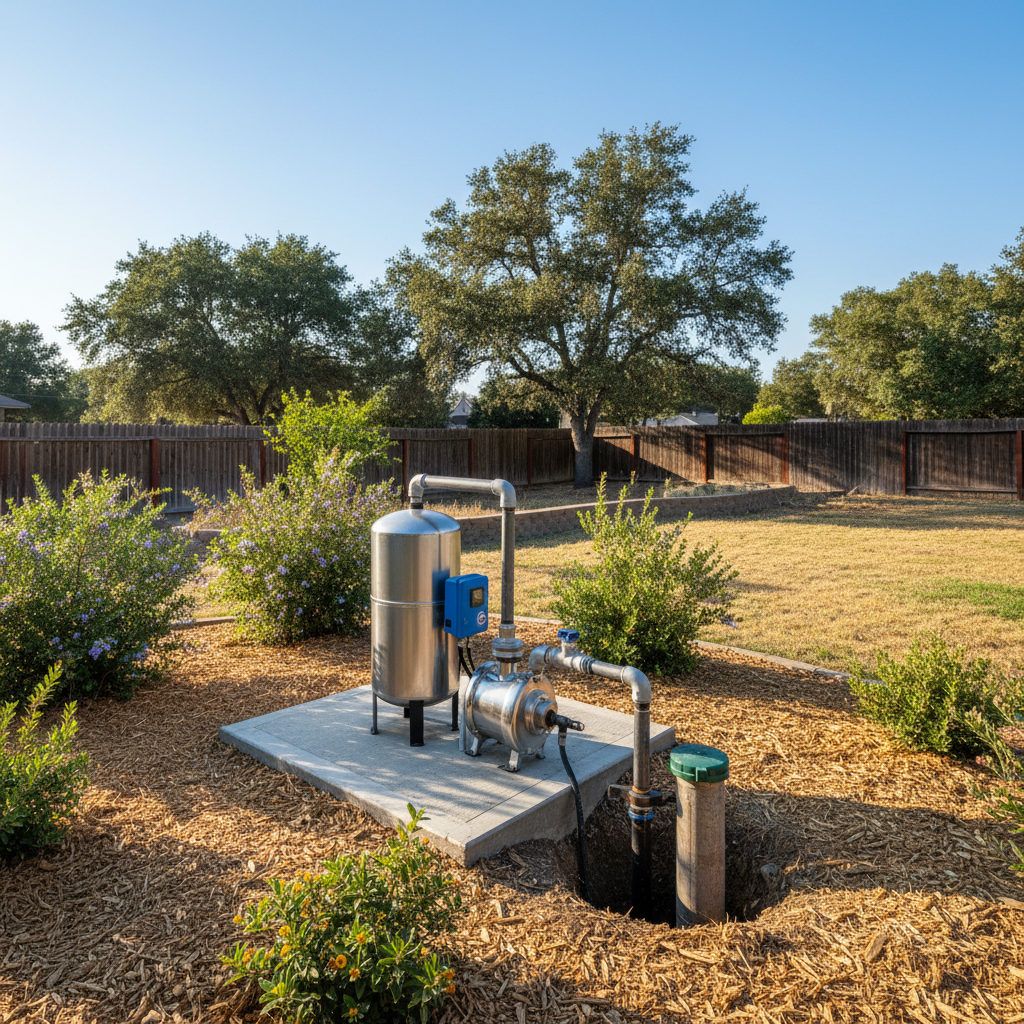 Completed pump installation work at a residential property in Fair Oaks, CA