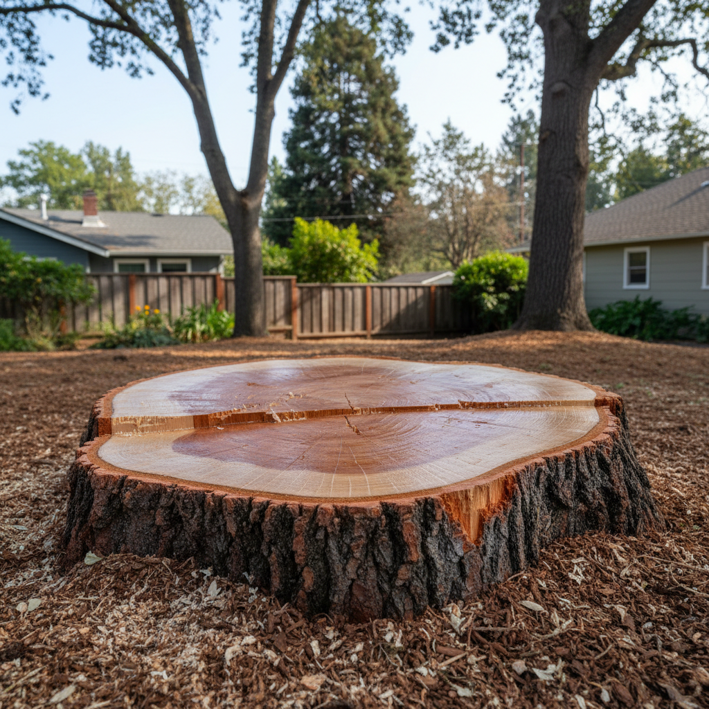 Completed tree removal work at a residential property in Oakland, CA