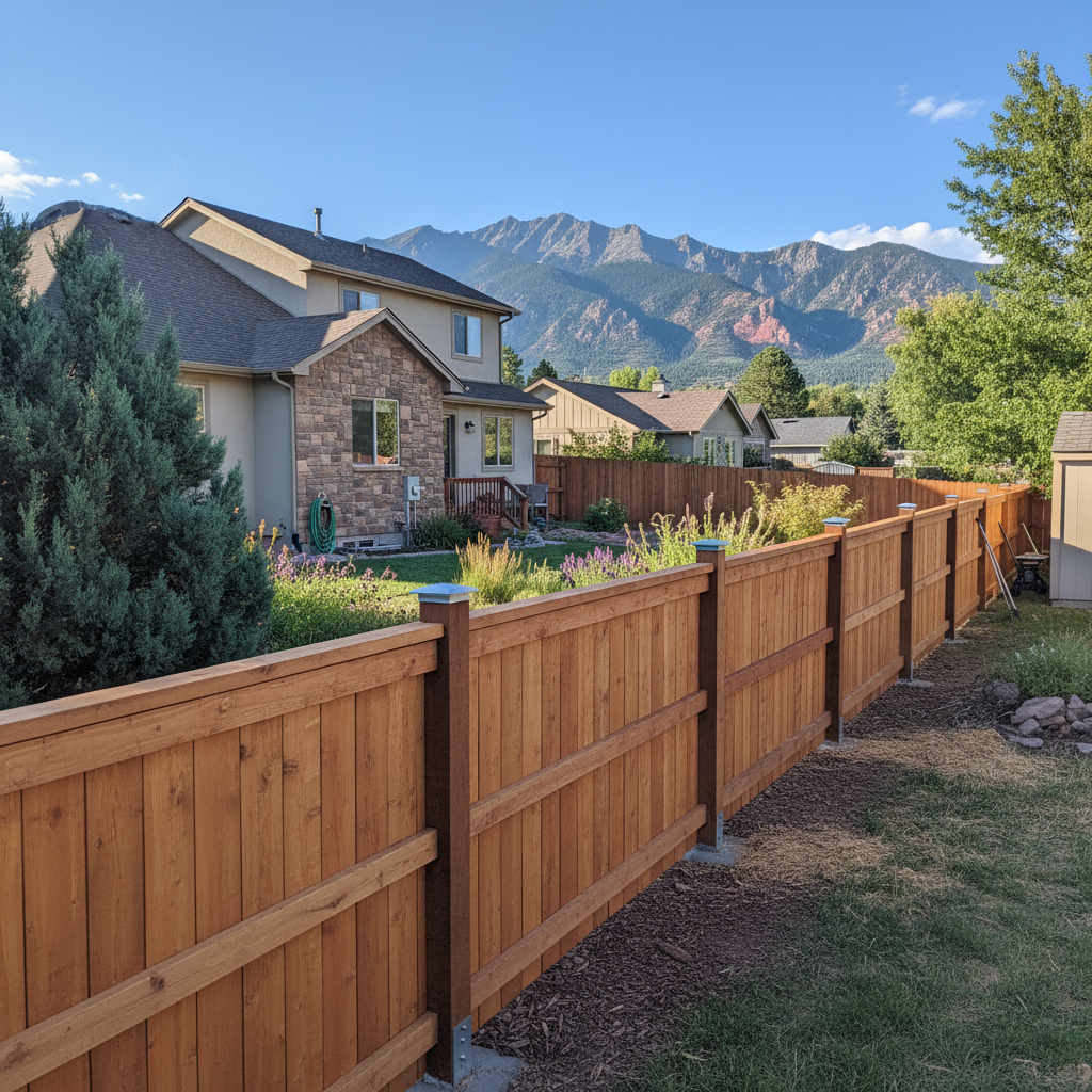 Completed fence repair work at a residential property in Boulder, CO