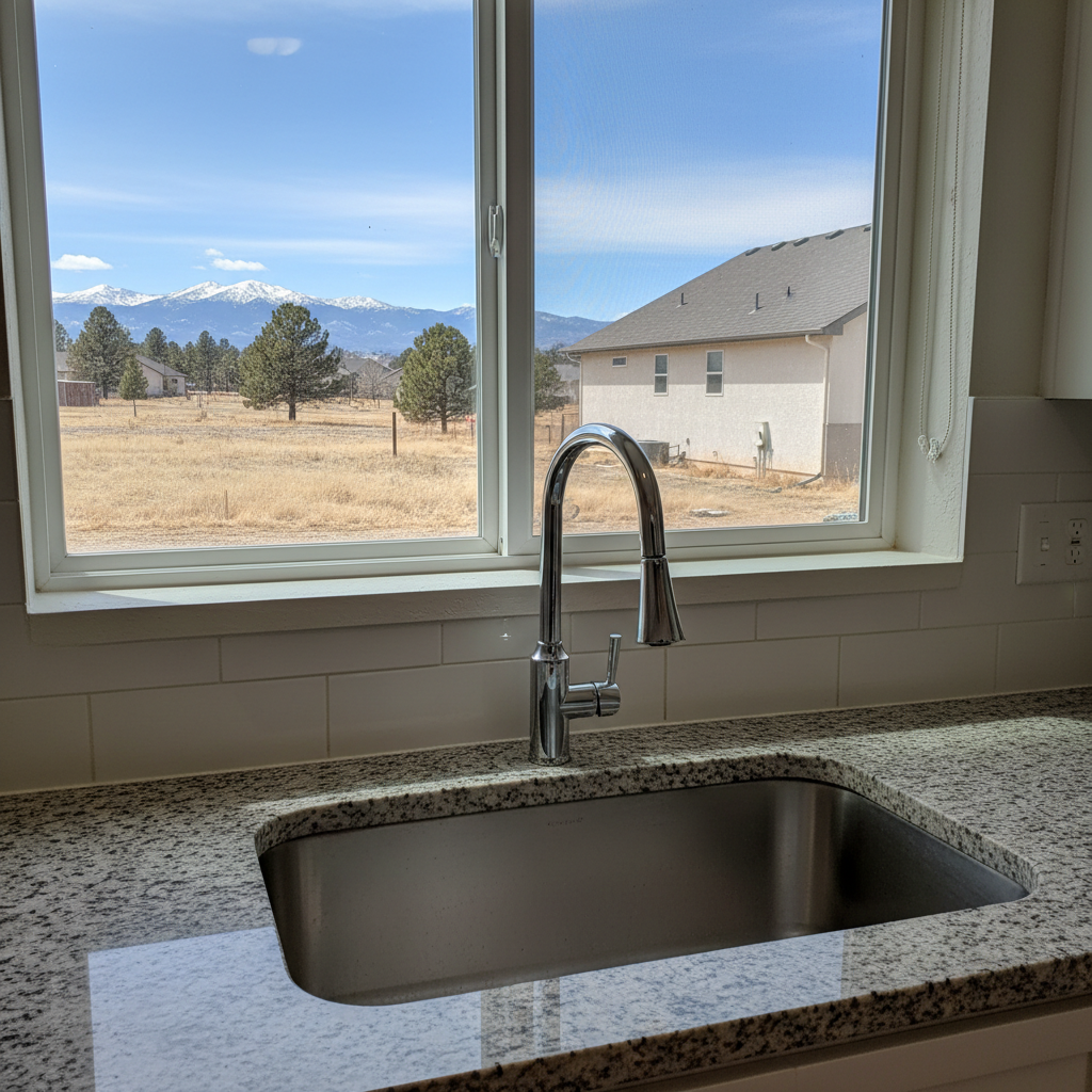 Completed faucet installation work at a residential property in Northglenn, CO