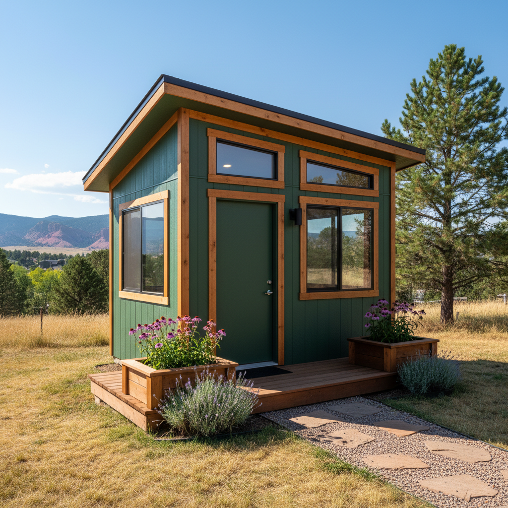 Completed office sheds work at a residential property in Fort Collins, CO