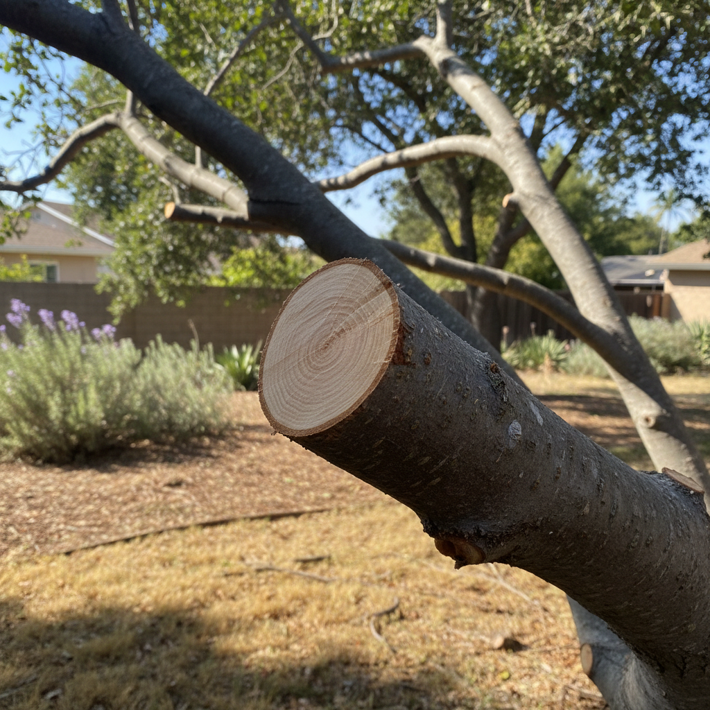 Completed tree trimming work at a residential property in Aliso Viejo, CA