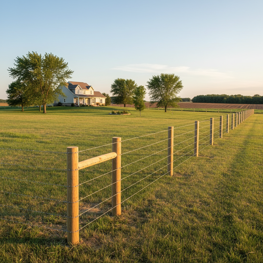 Completed farm fencing work at a residential property in Fremont, NE