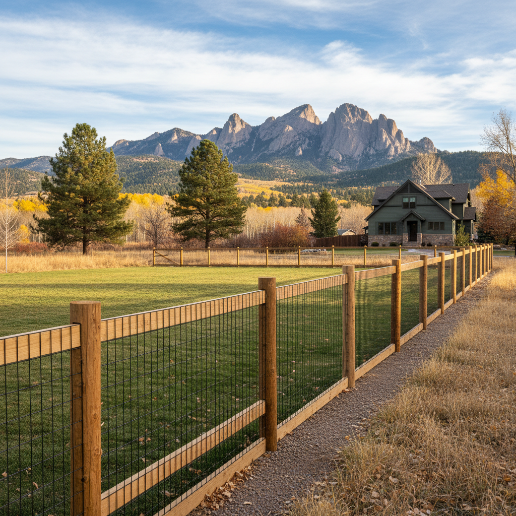 Completed farm fencing work at a residential property in Boulder, CO