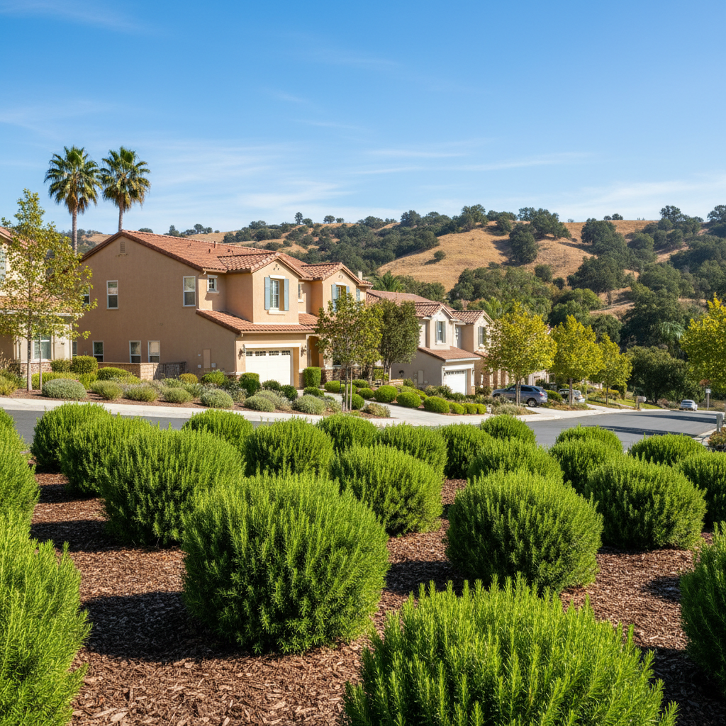 Completed shrub & bush trimming work at a residential property in Aliso Viejo, CA