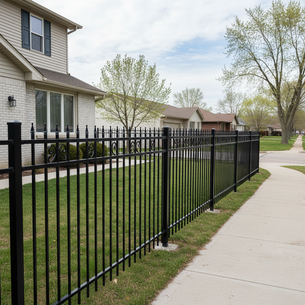 Completed ornamental iron fencing work at a residential property in Omaha, NE