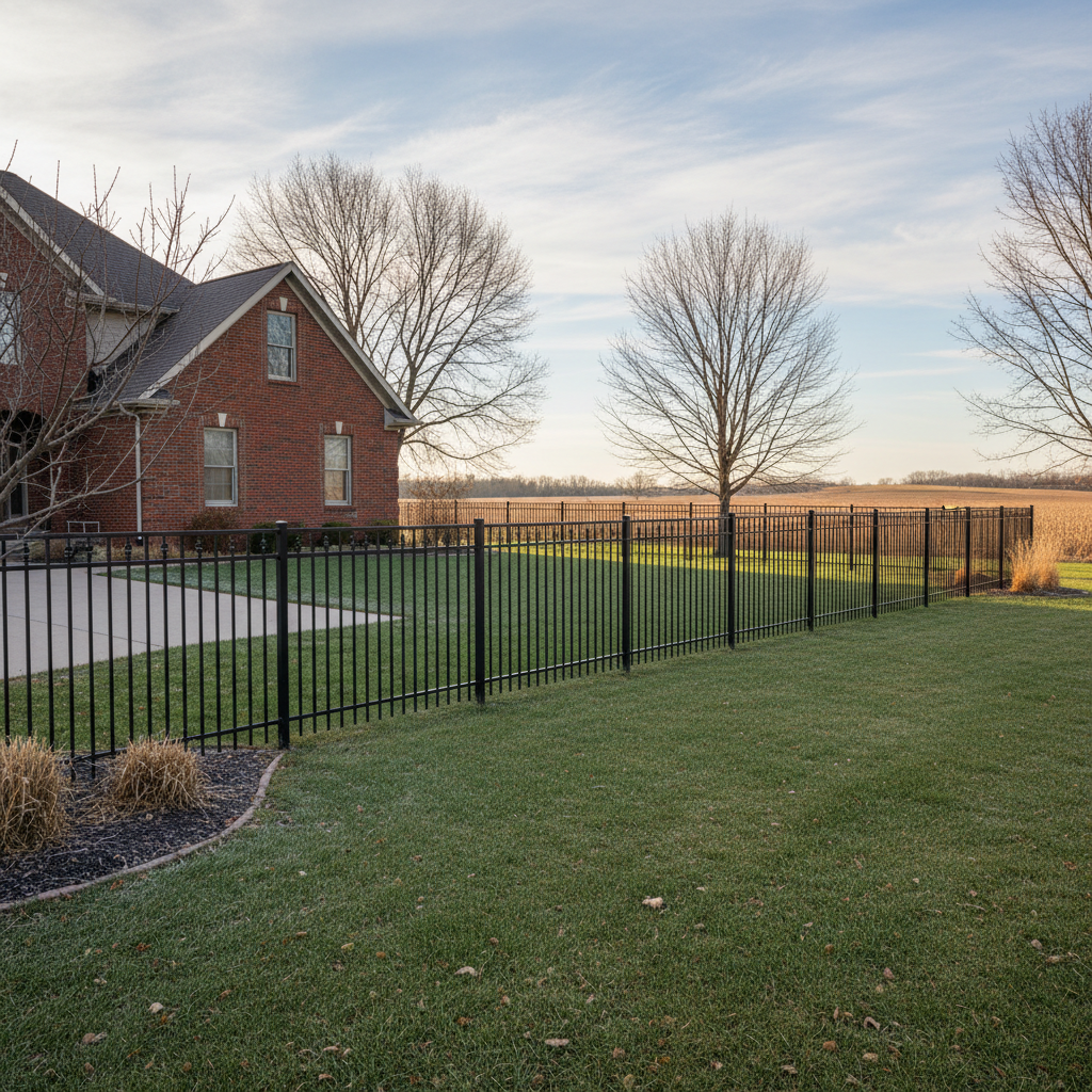 Completed ornamental iron fencing work at a residential property in Fremont, NE