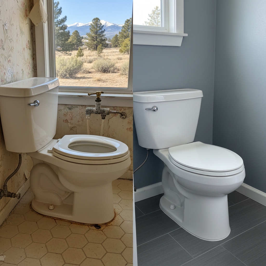 Completed toilet installation work at a residential property in Northglenn, CO