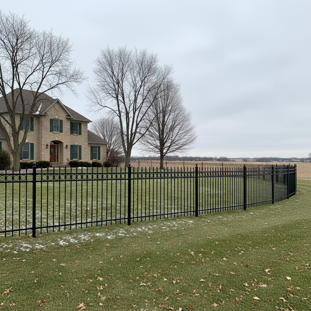 Completed ornamental iron fencing work at a residential property in Fremont, NE