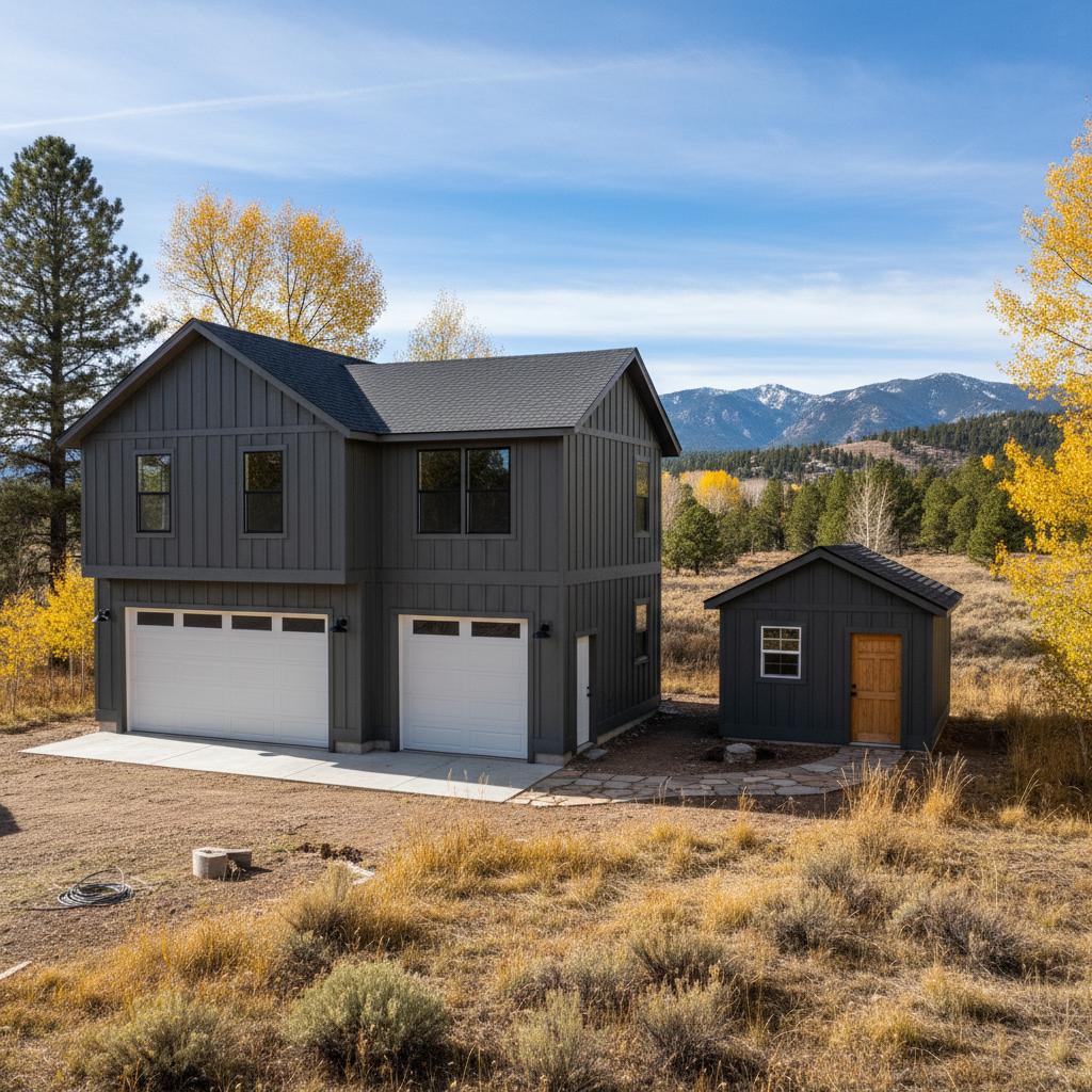 Completed garages work at a residential property in Fort Collins, CO