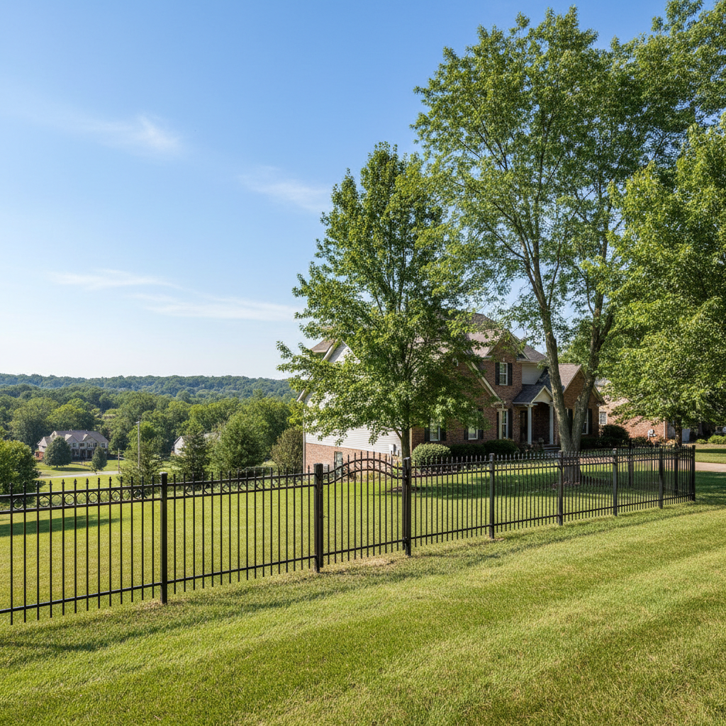Completed ornamental iron fencing work at a residential property in Bellevue, NE