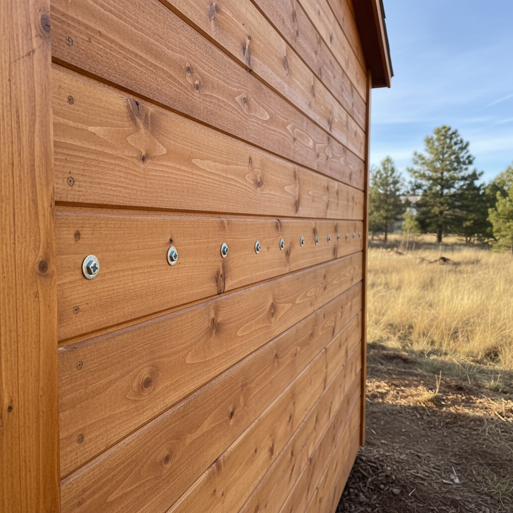 Completed tiny homes work at a residential property in Fort Collins, CO