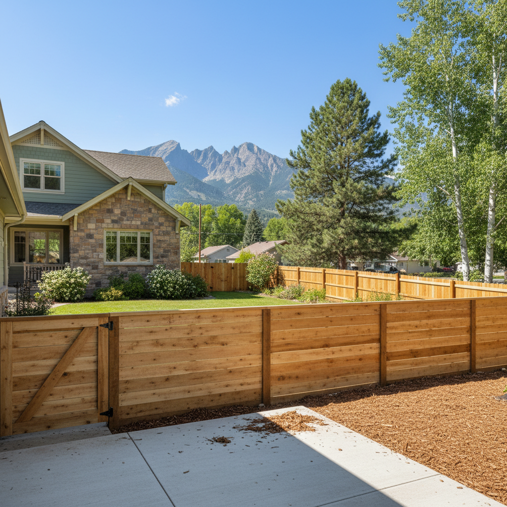 Completed fence repair work at a residential property in Boulder, CO