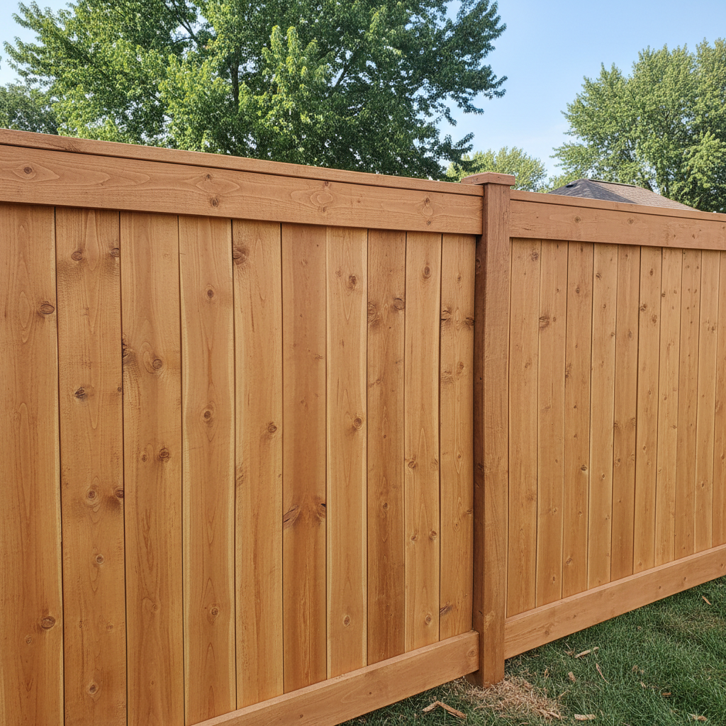 Completed privacy fence installation work at a residential property in Omaha, NE