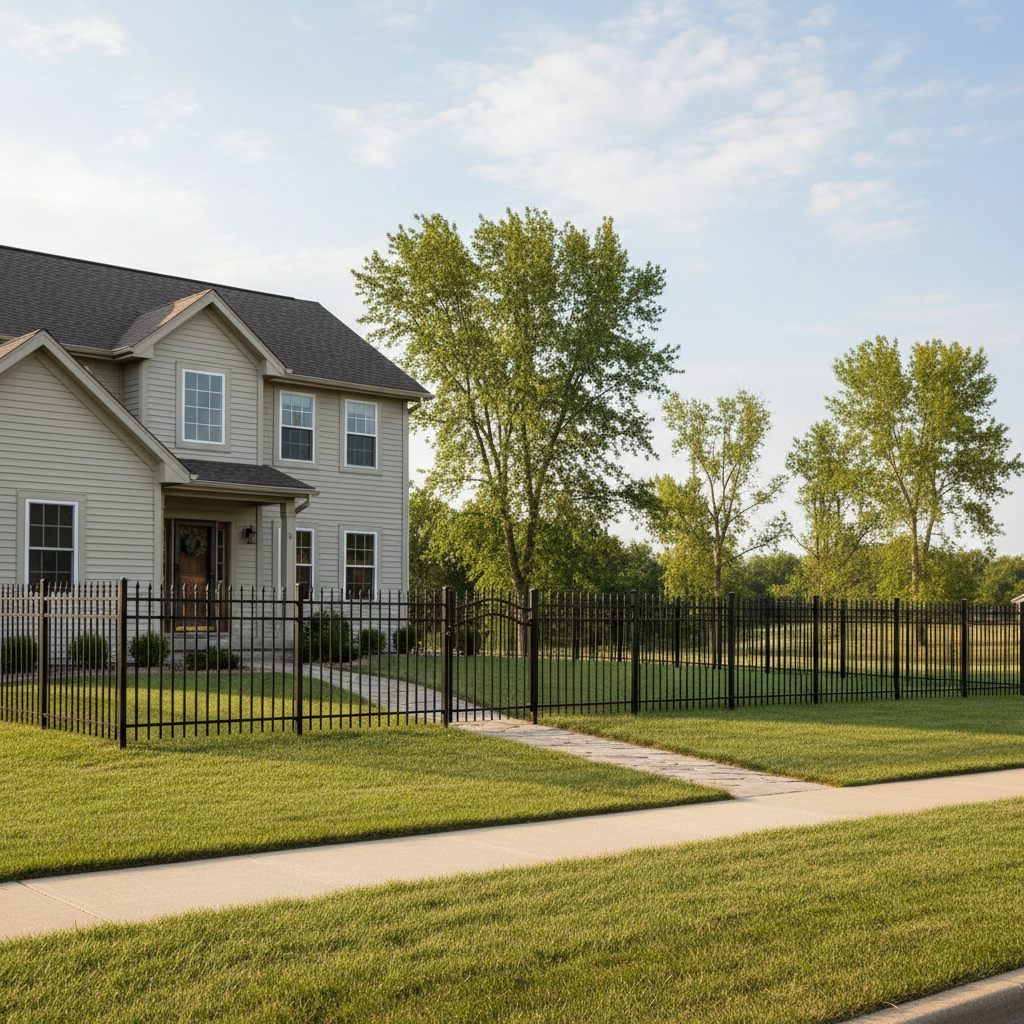 Completed ornamental iron fencing work at a residential property in Fremont, NE