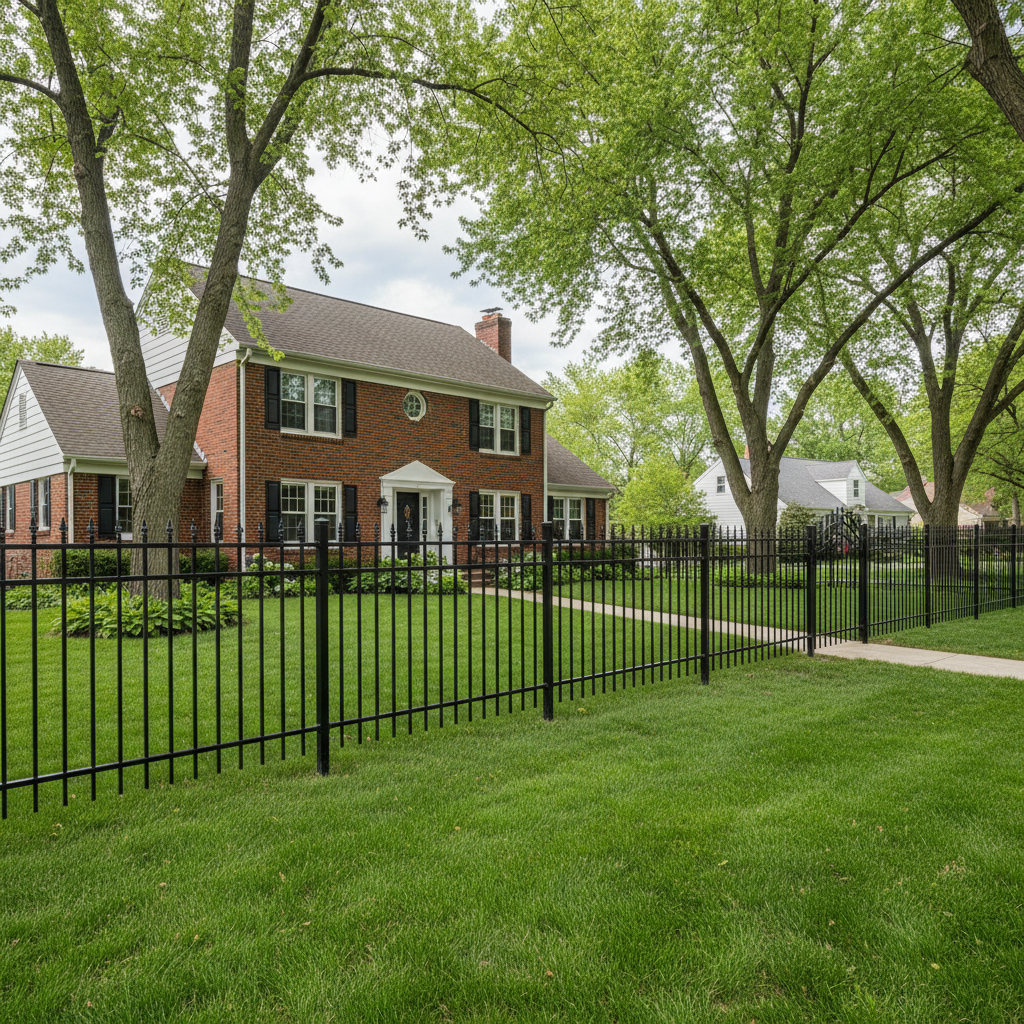 Completed ornamental iron fencing work at a residential property in Omaha, NE