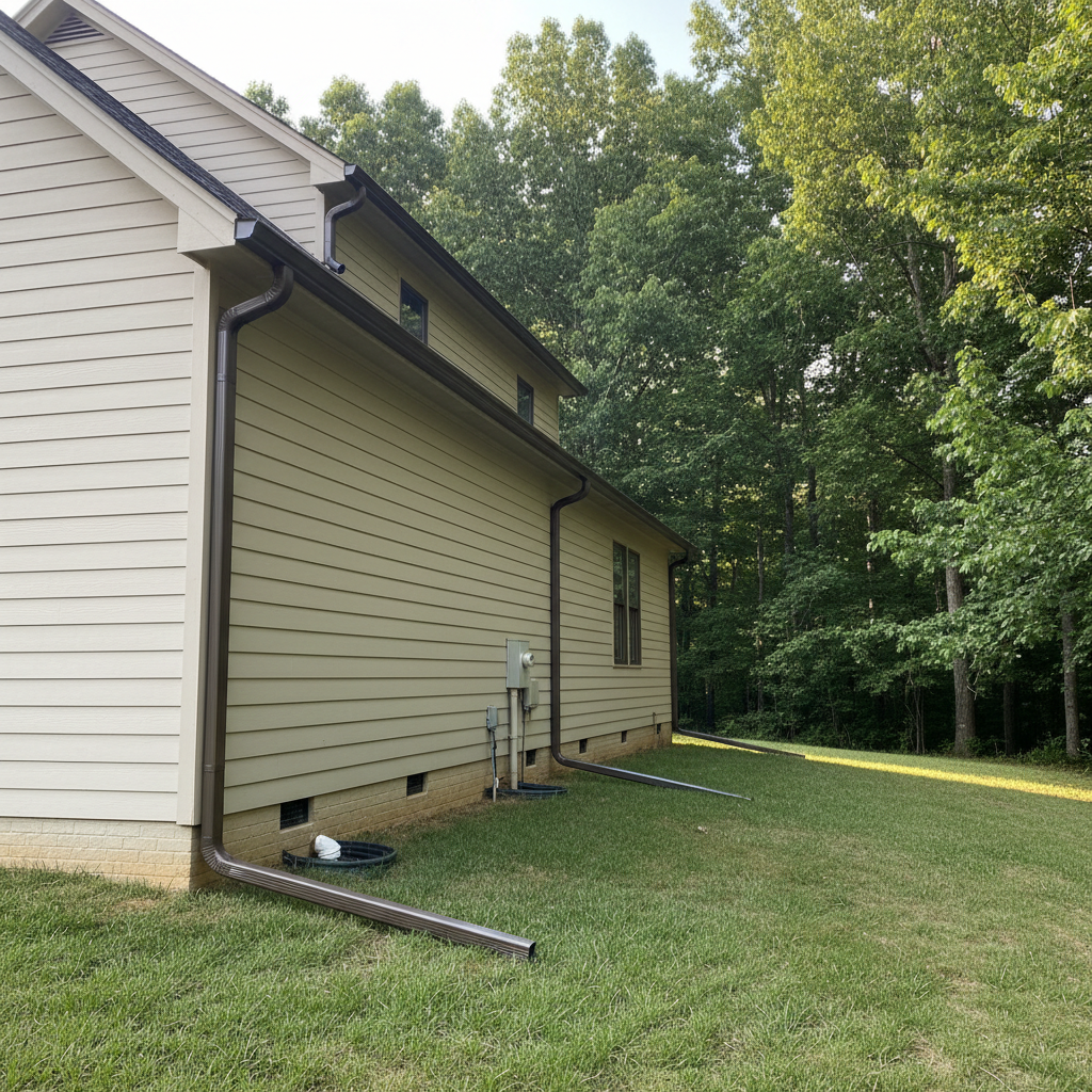 Completed gutter system inspection work at a residential property in Chapel Hill, NC
