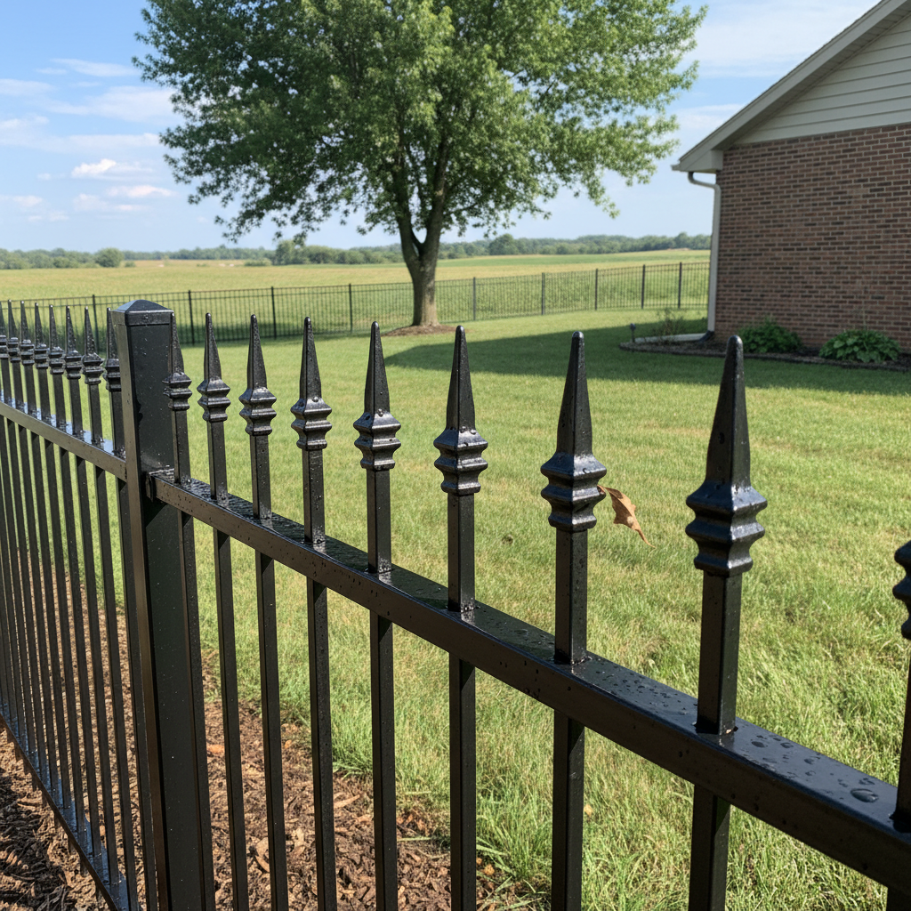 Completed ornamental iron fencing work at a residential property in Lincoln, NE