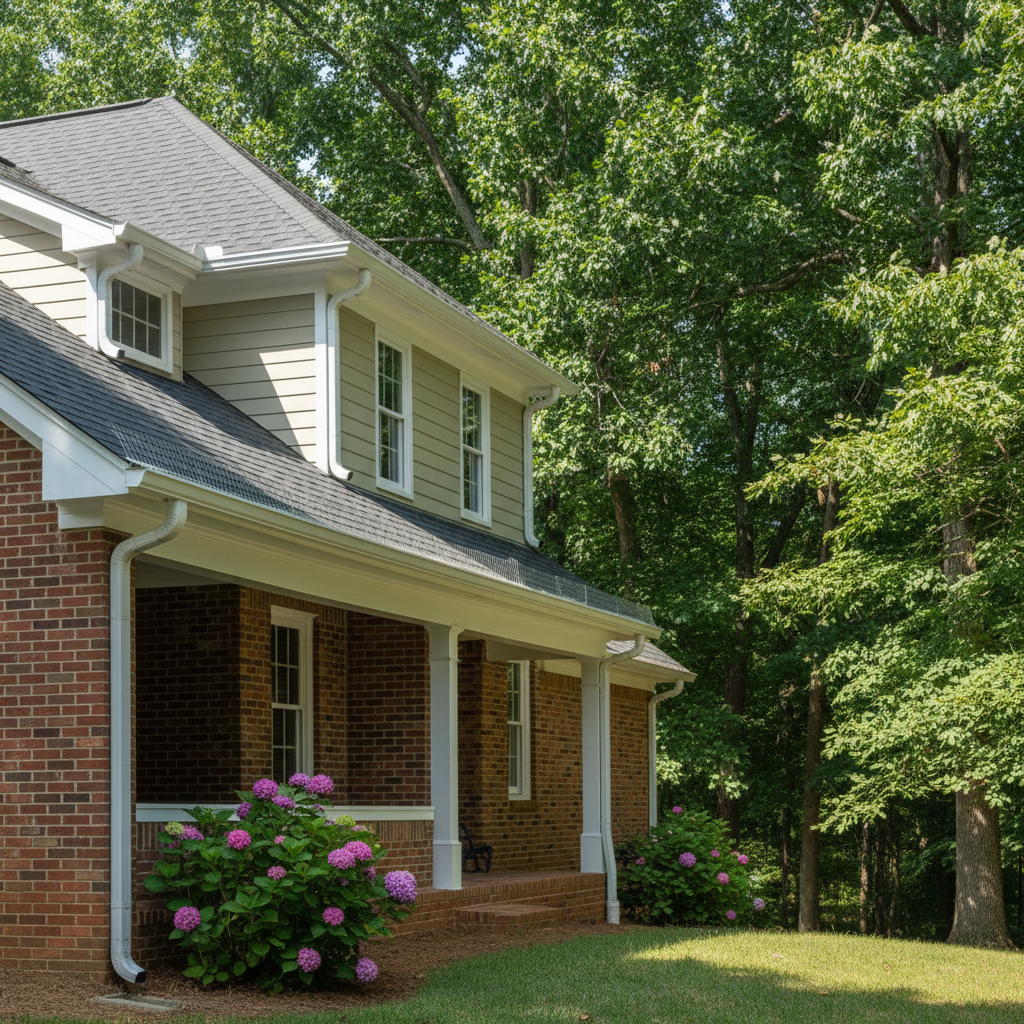 Completed gutter system inspection work at a residential property in Chapel Hill, NC