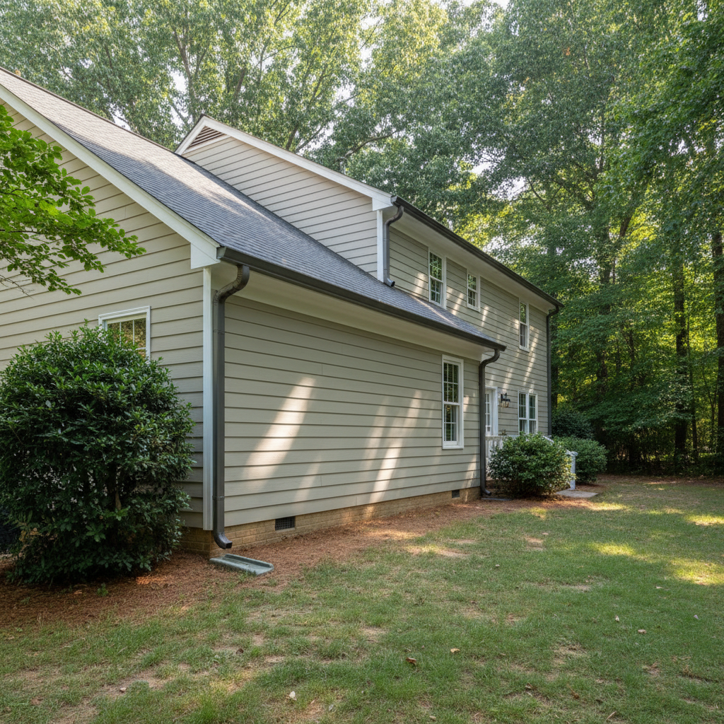 Completed fascia board repair work at a residential property in Chapel Hill, NC