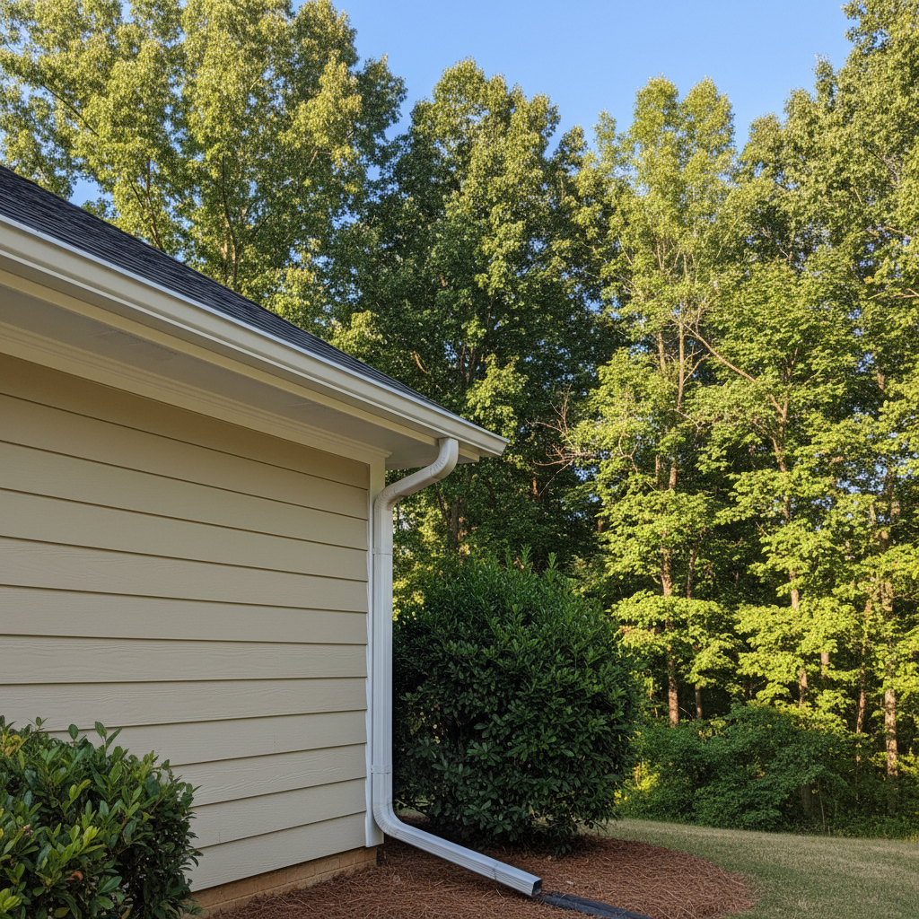 Completed fascia board repair work at a residential property in Durham, NC