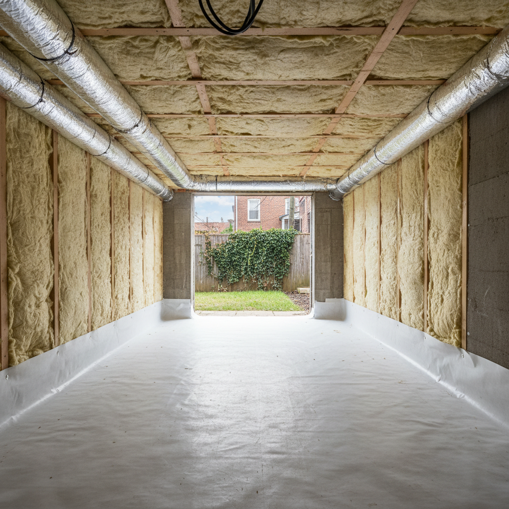 Completed crawl space insulation work at a residential property in Brooklyn, NY