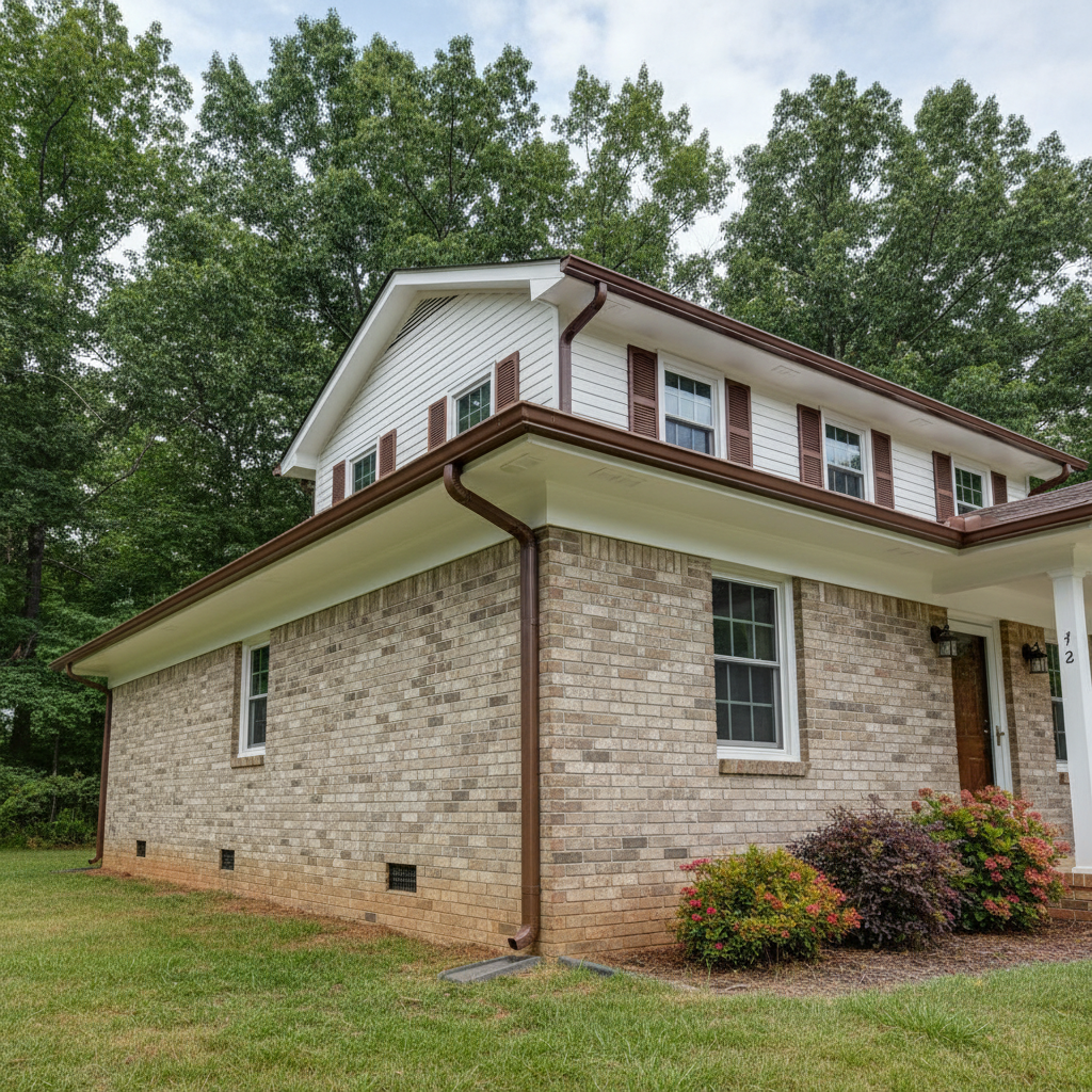 Completed soffit repair work at a residential property in Durham, NC