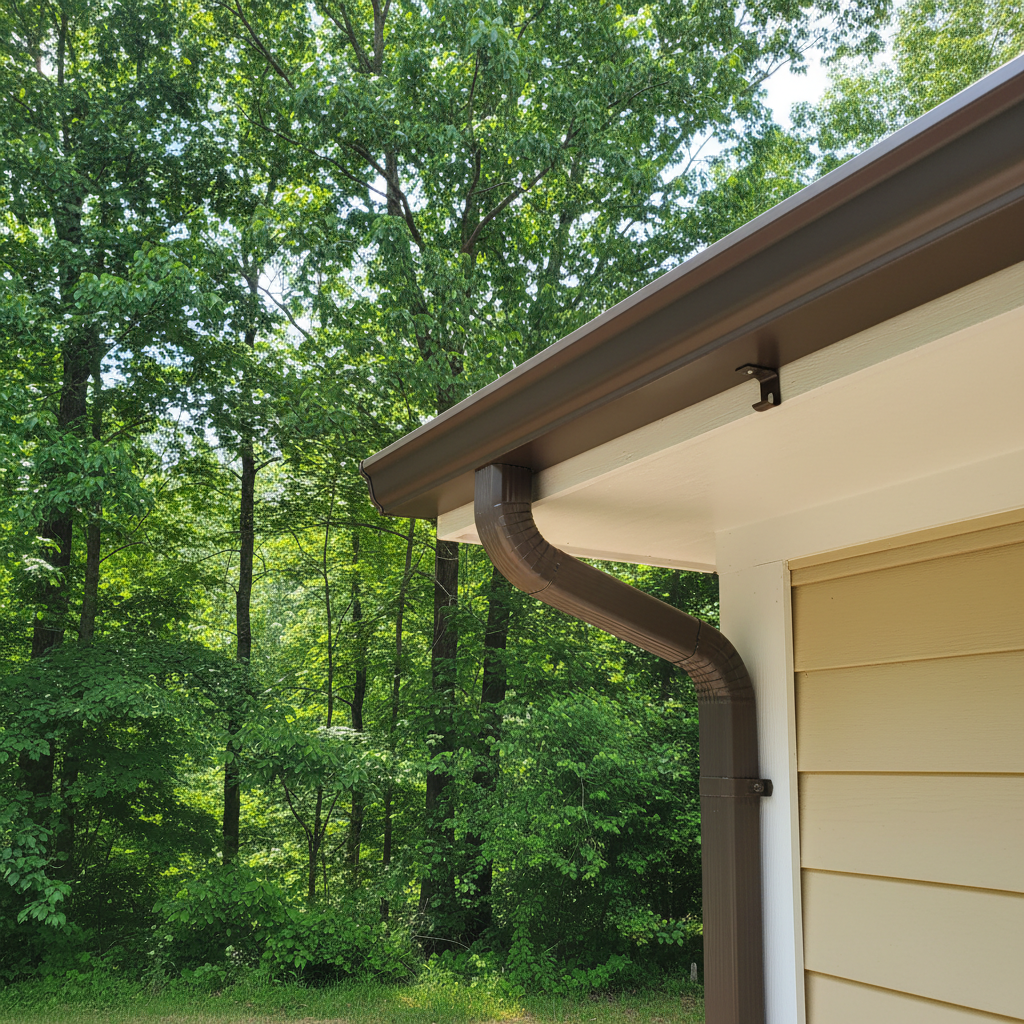 Completed gutter installation work at a residential property in Chapel Hill, NC