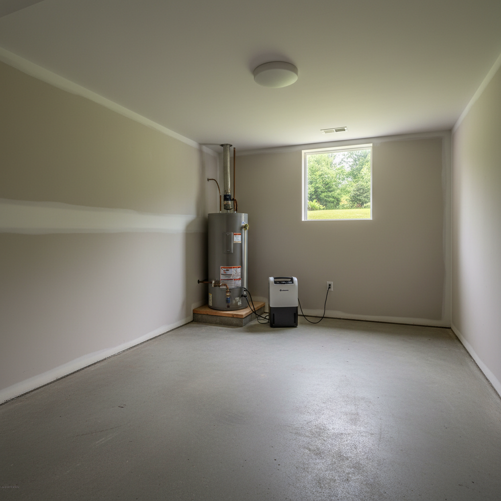 Completed water damage remediation work at a residential property in Charlotte, NC