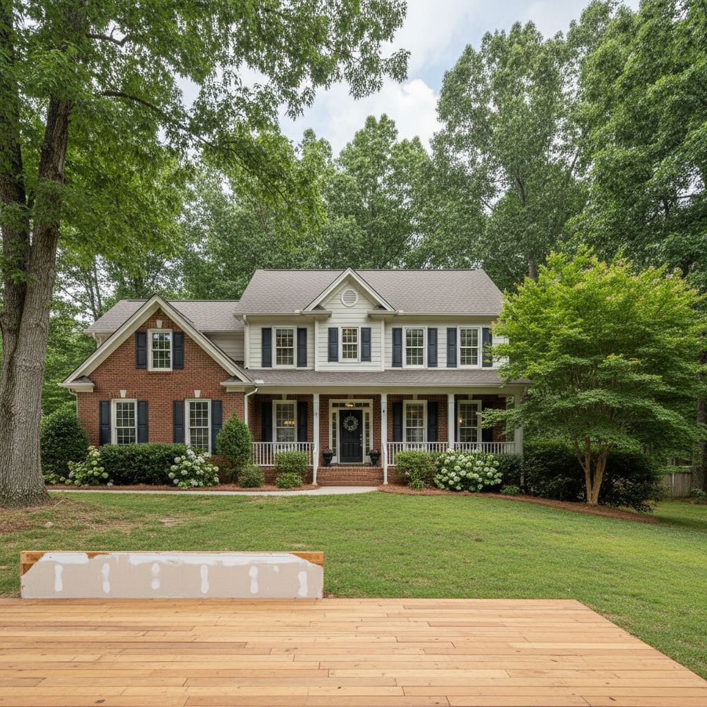 Completed water damage repair work at a residential property in Charlotte, NC