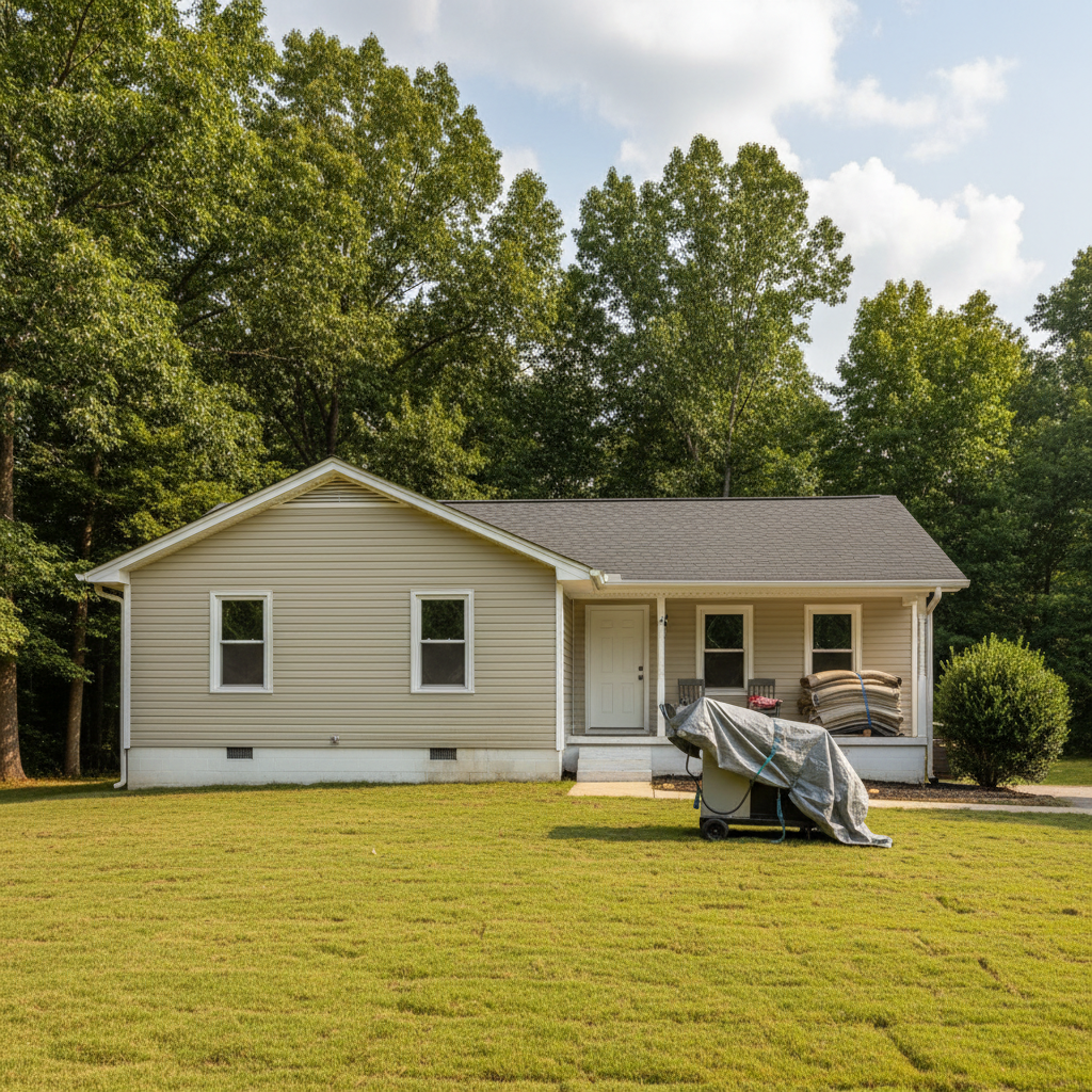 Completed water damage remediation work at a residential property in Lexington, NC